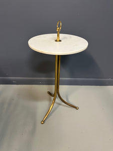 1950s Italian Cesare Lacca Brass and Marble Drinks Table Mid Century