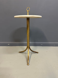 1950s Italian Cesare Lacca Brass and Marble Drinks Table Mid Century