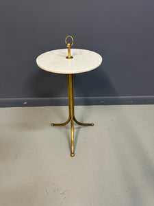1950s Italian Cesare Lacca Brass and Marble Drinks Table Mid Century