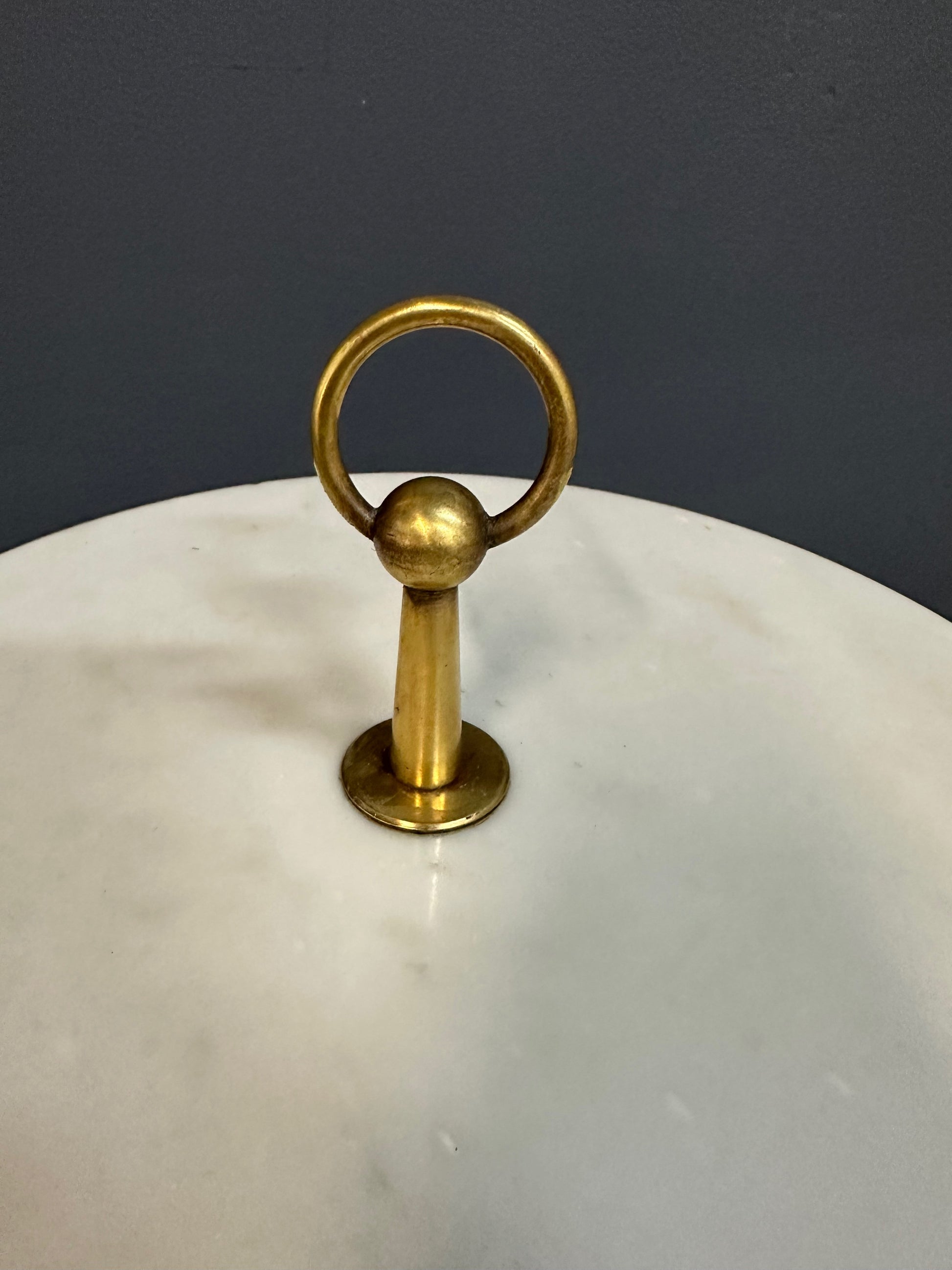 1950s Italian Cesare Lacca Brass and Marble Drinks Table Mid Century
