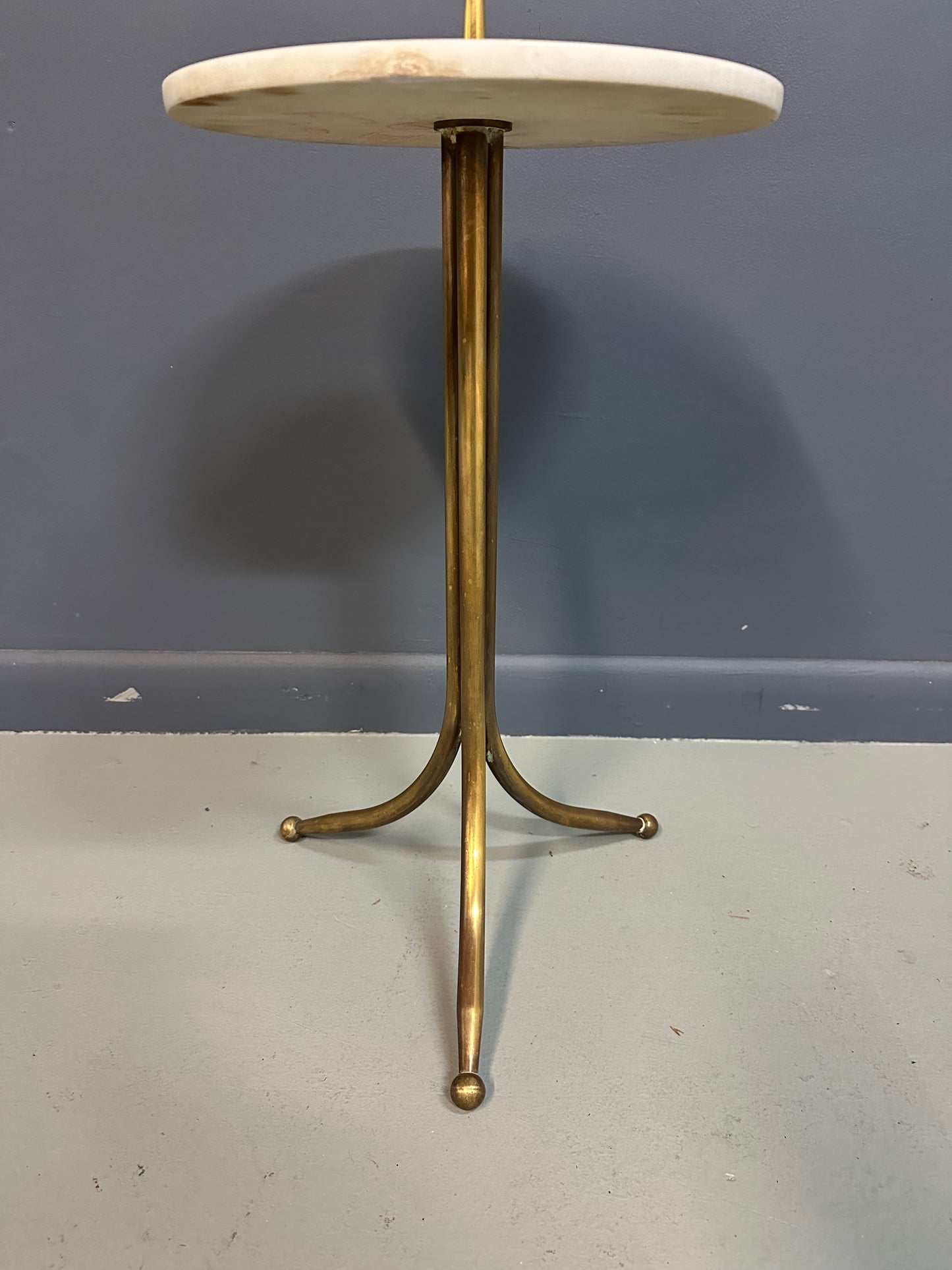 1950s Italian Cesare Lacca Brass and Marble Drinks Table Mid Century