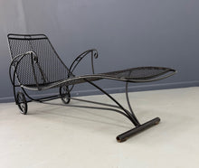 Load image into Gallery viewer, Trio of Mid Century Iron Mesh Chaise Lounges in the Style of Salterini