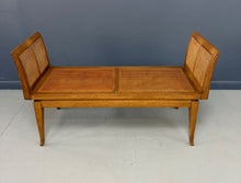 Load image into Gallery viewer, Mid-Century Fine Arts Furniture Cane Bench in Blond Mahogany