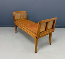 Load image into Gallery viewer, Mid-Century Fine Arts Furniture Cane Bench in Blond Mahogany