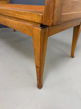 Load image into Gallery viewer, Mid-Century Fine Arts Furniture Cane Bench in Blond Mahogany