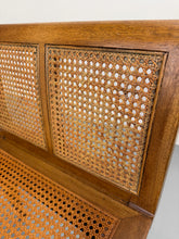 Load image into Gallery viewer, Mid-Century Fine Arts Furniture Cane Bench in Blond Mahogany