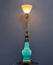 Load image into Gallery viewer, Impressive Ceramic and Brass Table Lamp by Edwin Cole for Stiffel
