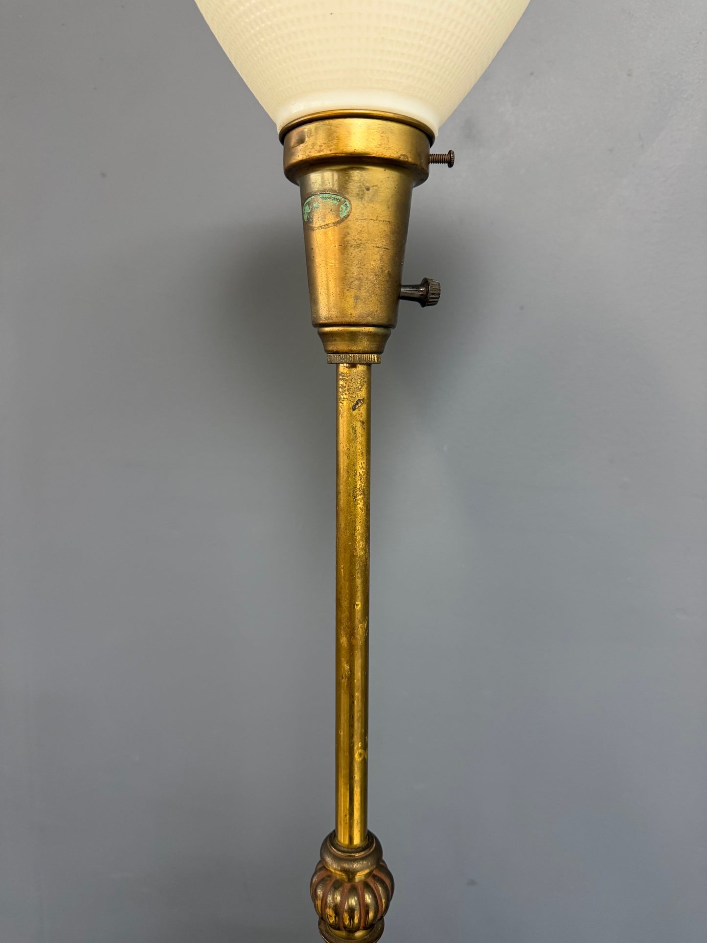 Impressive Ceramic and Brass Table Lamp by Edwin Cole for Stiffel