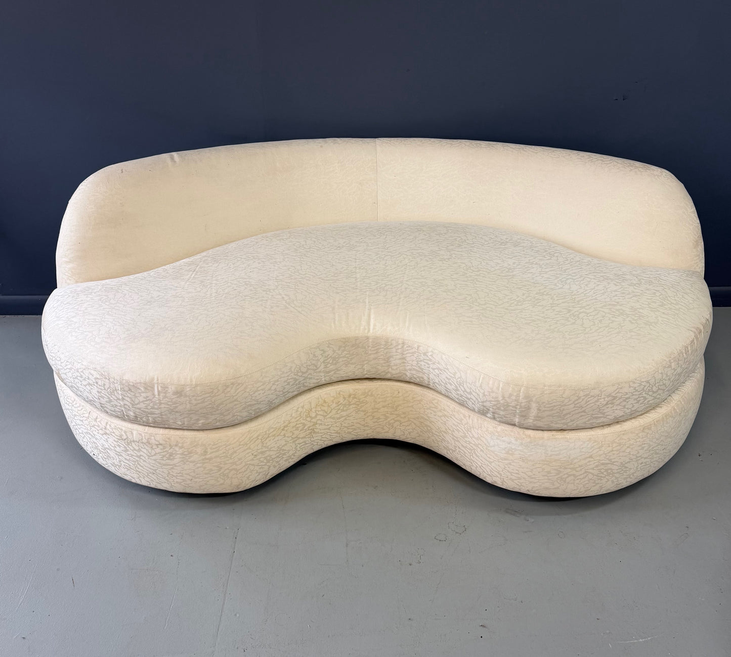 SOLD – Pair of Custom 1980s Curved Loveseats for Classic Gallery Mid Century