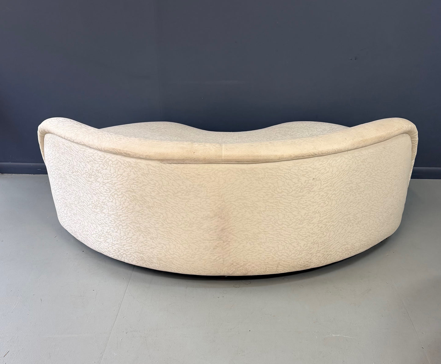 SOLD – Pair of Custom 1980s Curved Loveseats for Classic Gallery Mid Century