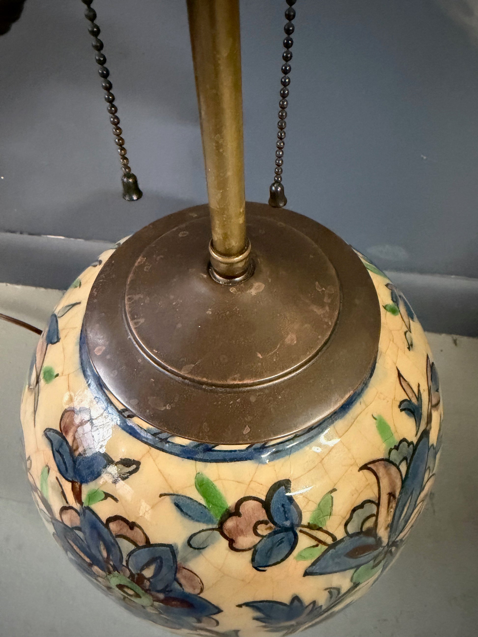 Middle Eastern Qajar Vase Converted to a Table Lamp, Late 1800s to Early 1900s