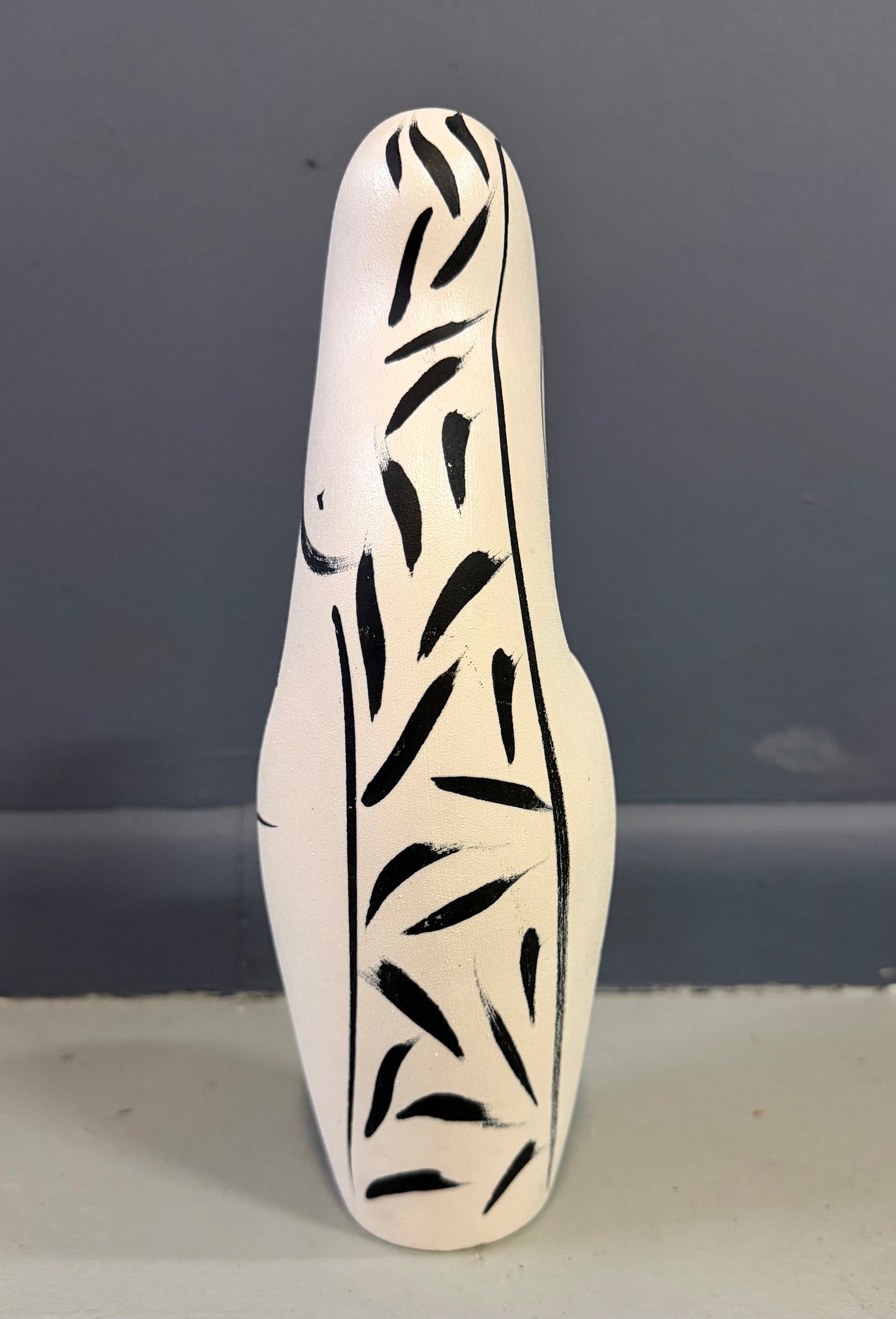 2000s Ceramic Vase with a Woman’s Figure by Donna Polseno Mid Century
