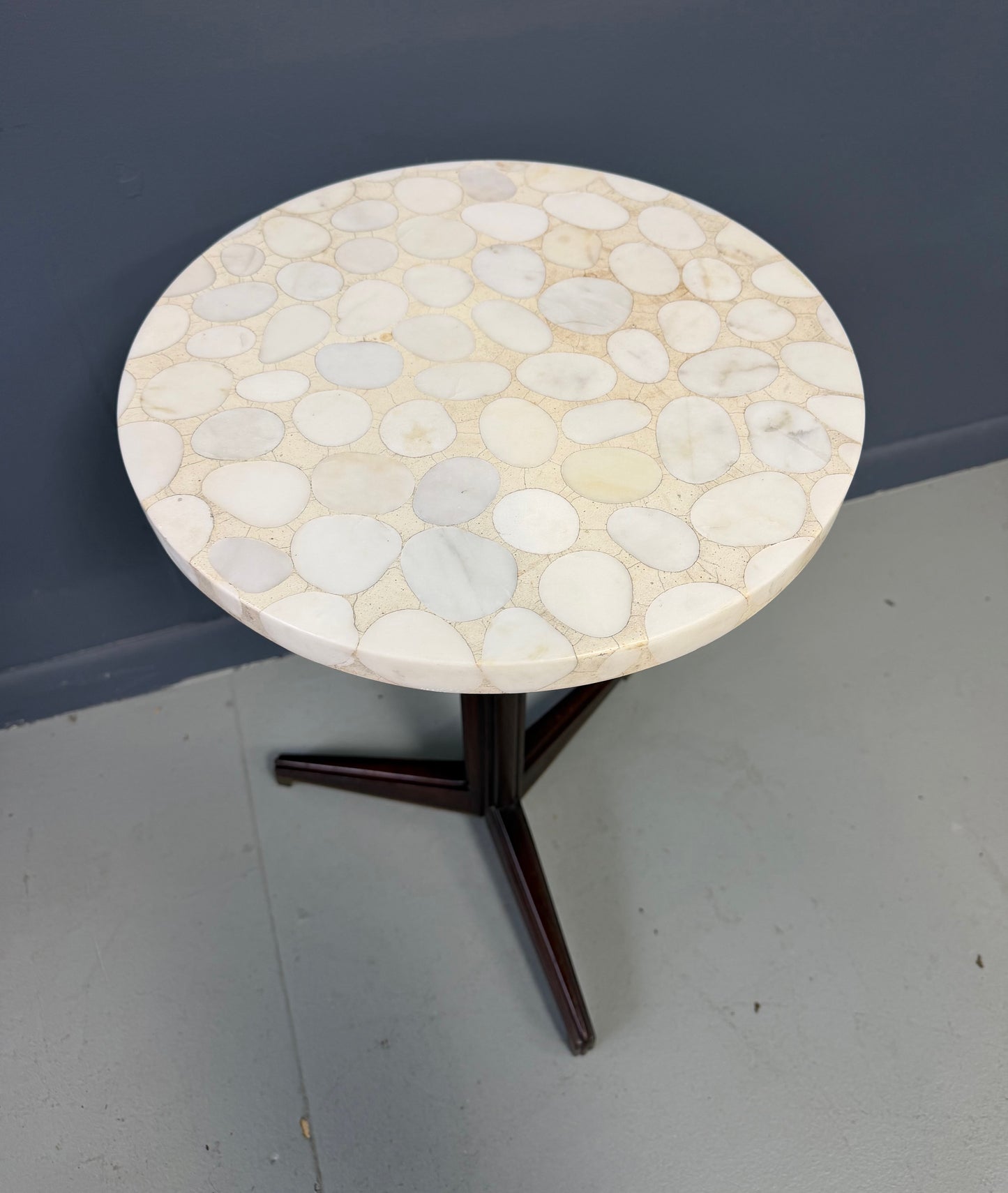 Edward Wormley Model #5928 “A” Table for Dunbar, Walnut, Brass, and Terrazzo Top