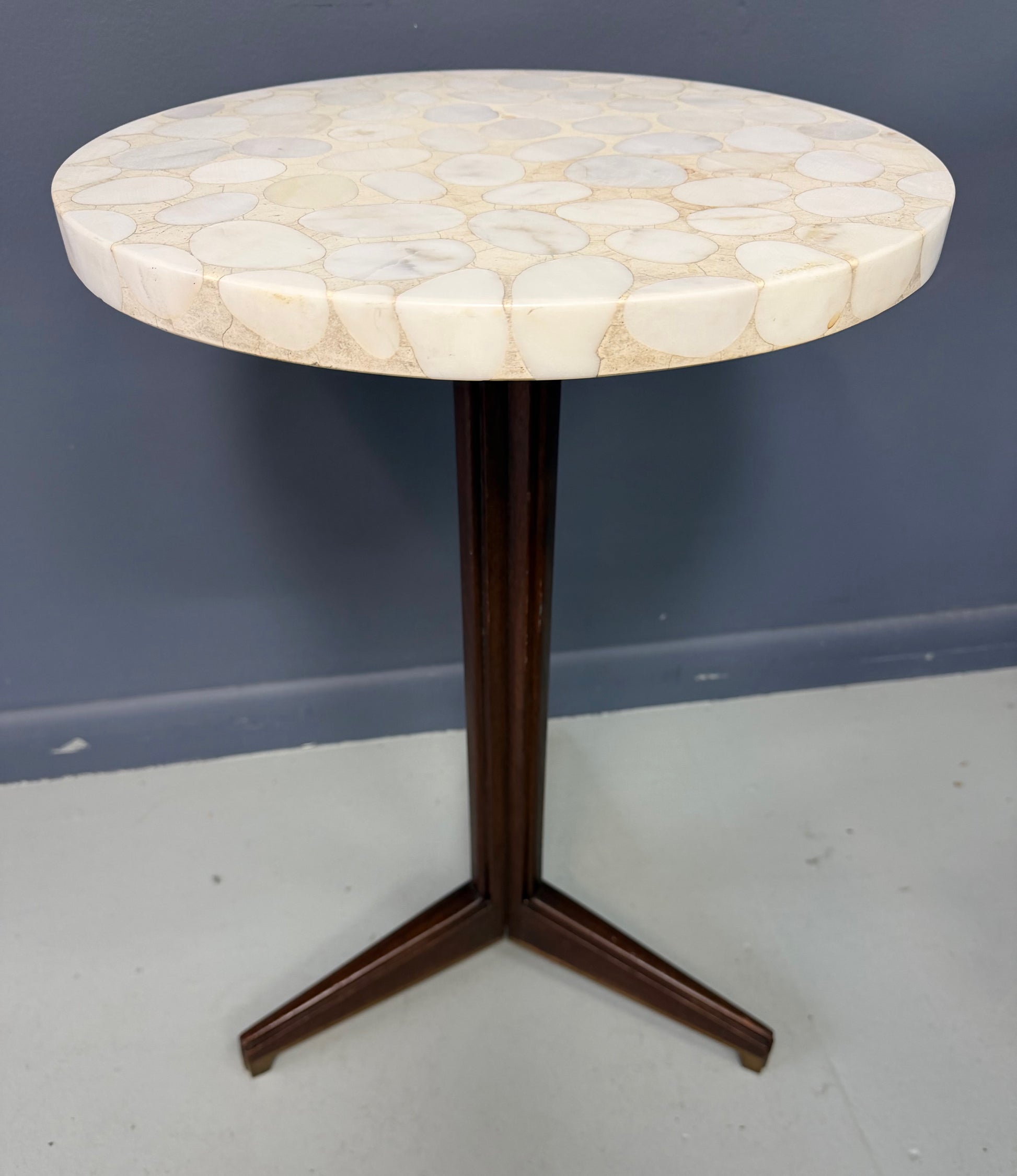 Edward Wormley Model #5928 “A” Table for Dunbar, Walnut, Brass, and Terrazzo Top