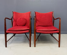Load image into Gallery viewer, Pair of Finn Juhl NV #45 Chairs in Walnut by Baker Circa 1955 Mid Century