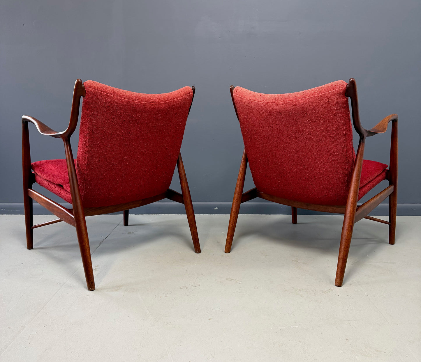 Pair of Finn Juhl NV #45 Chairs in Walnut by Baker Circa 1955 Mid Century