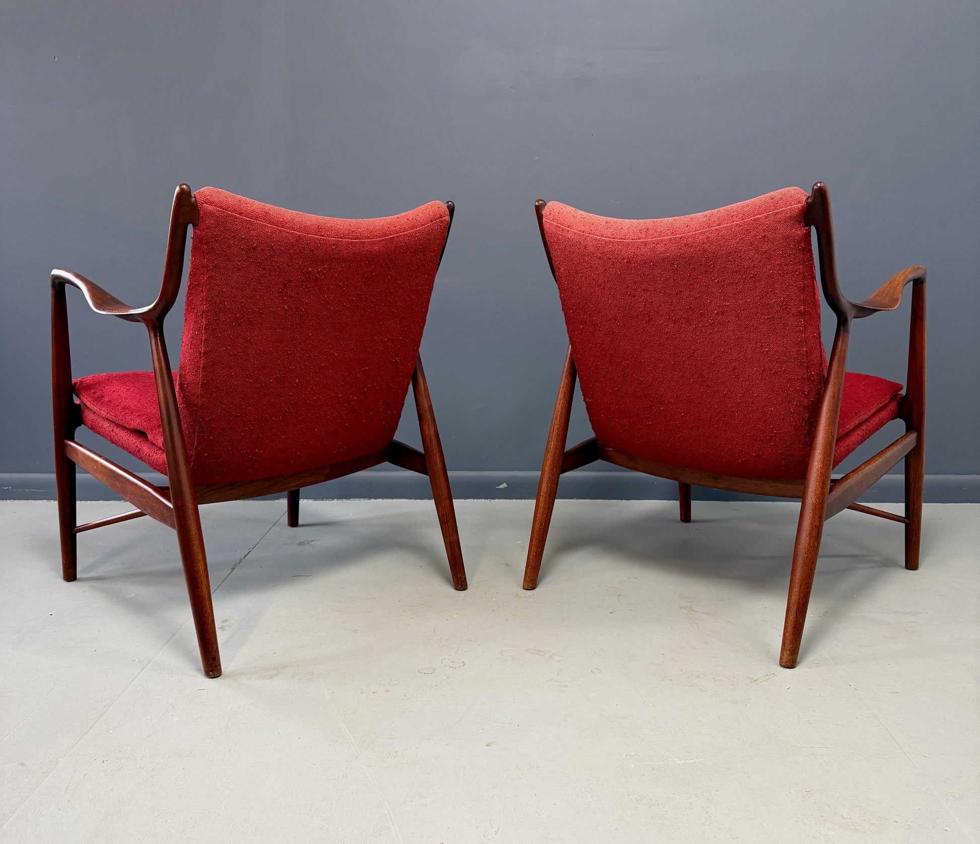 Pair of Finn Juhl NV #45 Chairs in Walnut by Baker Circa 1955 Mid Century