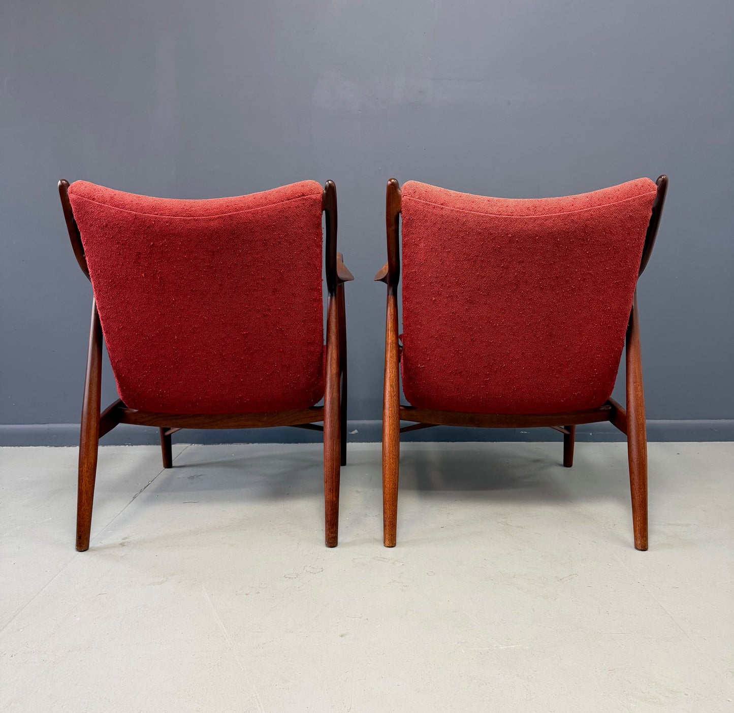 Pair of Finn Juhl NV #45 Chairs in Walnut by Baker Circa 1955 Mid Century
