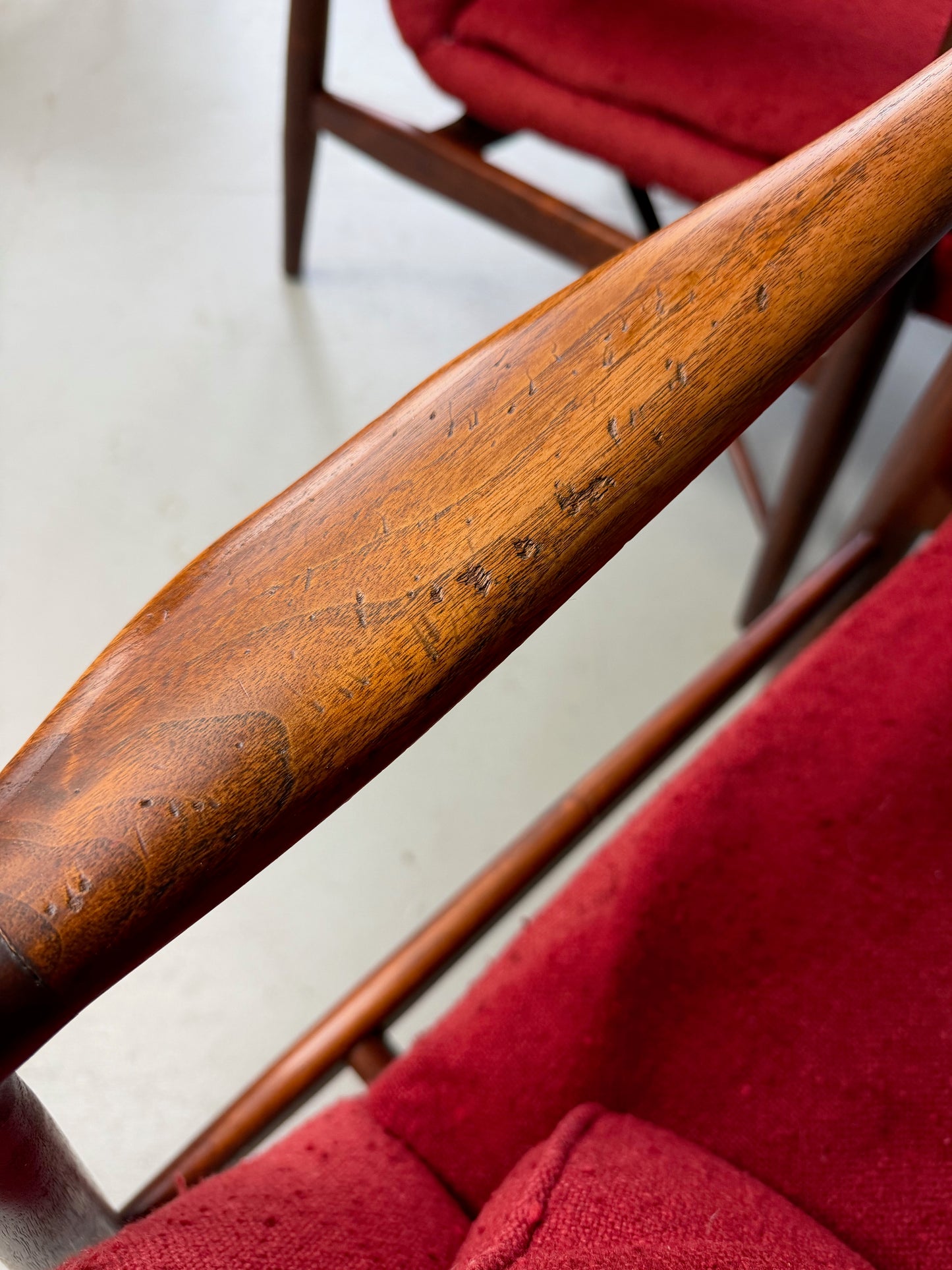 Pair of Finn Juhl NV #45 Chairs in Walnut by Baker Circa 1955 Mid Century