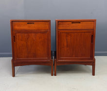 Load image into Gallery viewer, William Watting Teak Nightstands with Drawer and Open Shelf a Pair, Mid-Century