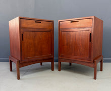 Load image into Gallery viewer, William Watting Teak Nightstands with Drawer and Open Shelf a Pair, Mid-Century