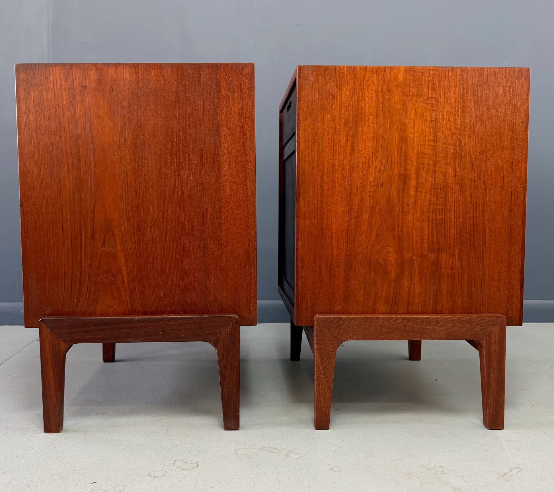 William Watting Teak Nightstands with Drawer and Open Shelf a Pair, Mid-Century