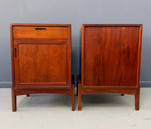 Load image into Gallery viewer, William Watting Teak Nightstands with Drawer and Open Shelf a Pair, Mid-Century