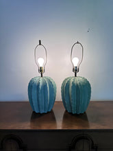 Load image into Gallery viewer, Post Modern Pair of Bon Art Cactus Plaster Table Lamps Southwestern Style