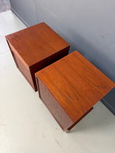 Load image into Gallery viewer, William Watting Teak Nightstands with Drawer and Open Shelf a Pair, Mid-Century
