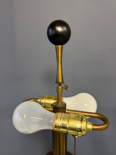 Load image into Gallery viewer, Italian Crackle-Glazed Ceramic Table Lamps with rosettes a Pair, Mid-Century