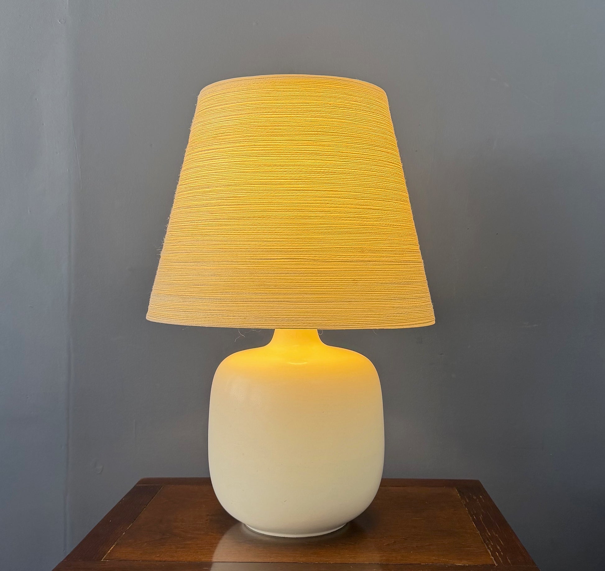 Lotte and Gunnar Bostlund Table Lamp With Original Shade Mid Century