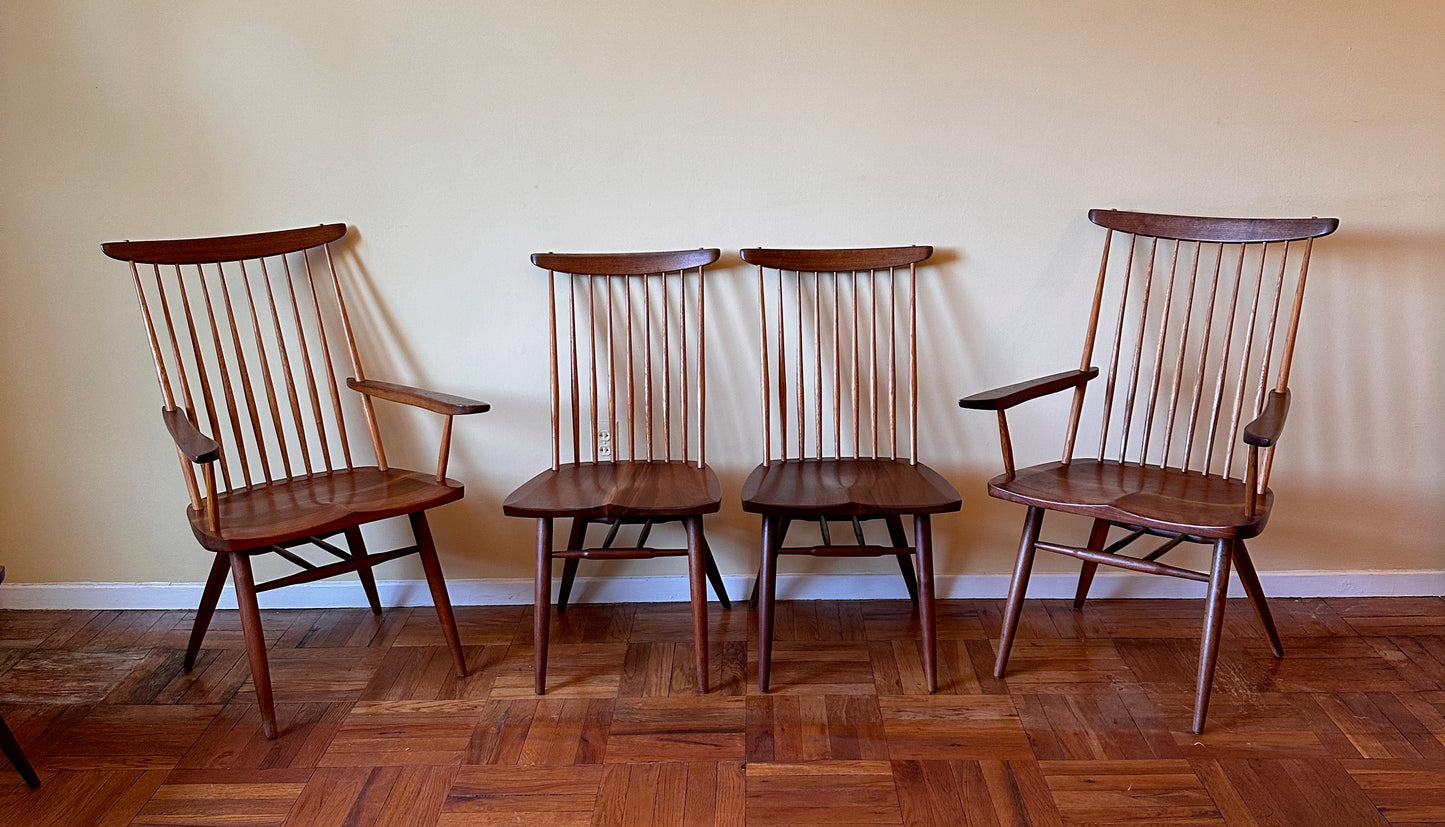 SOLD – Set of Six New Chairs in Walnut by George Nakashima