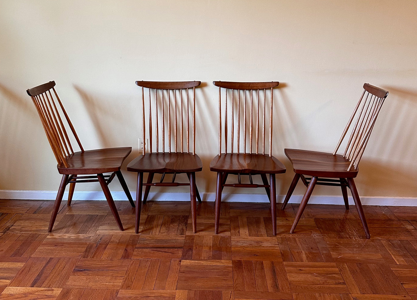 SOLD – Set of Six New Chairs in Walnut by George Nakashima