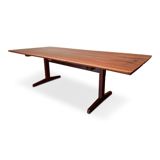 SOLD – George Nakashima 8' Dining Table in Bookmatched Walnut with 5 Rosewood Butterfly