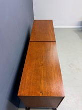 Load image into Gallery viewer, Florence Knoll 6-Drawer Double Dresser in Teak with Satin Nickel Base 1960s