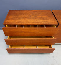 Load image into Gallery viewer, Florence Knoll 6-Drawer Double Dresser in Teak with Satin Nickel Base 1960s