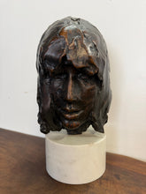 Load image into Gallery viewer, The "Mask" Bronze Sculpture Mounted on Marble by Paul Suttman 1967 Mid Century