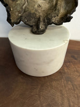 Load image into Gallery viewer, The "Mask" Bronze Sculpture Mounted on Marble by Paul Suttman 1967 Mid Century