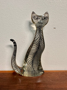Midcentury Op-Art Lucite Cat Sculpture by Artist Abraham Palatnik