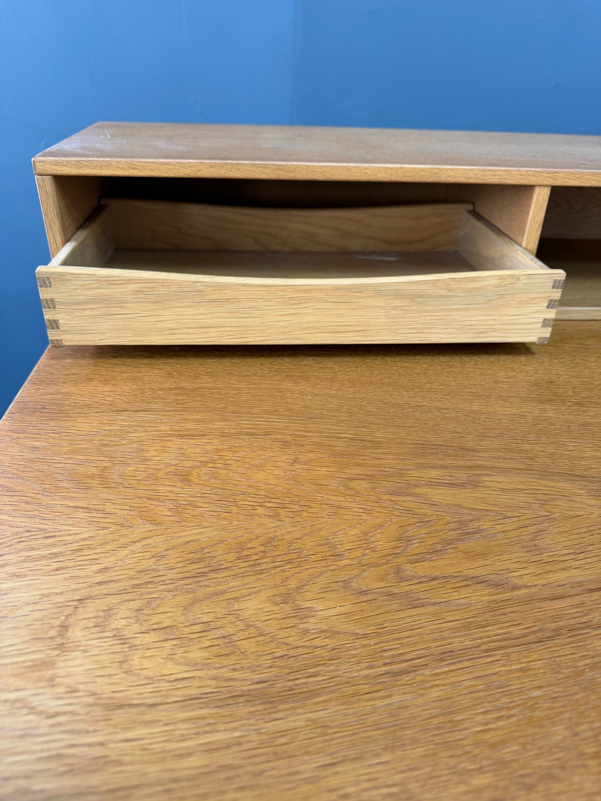 Vintage 1970s Danish Peter Lovig Mid Century Modern Desk in White Oak