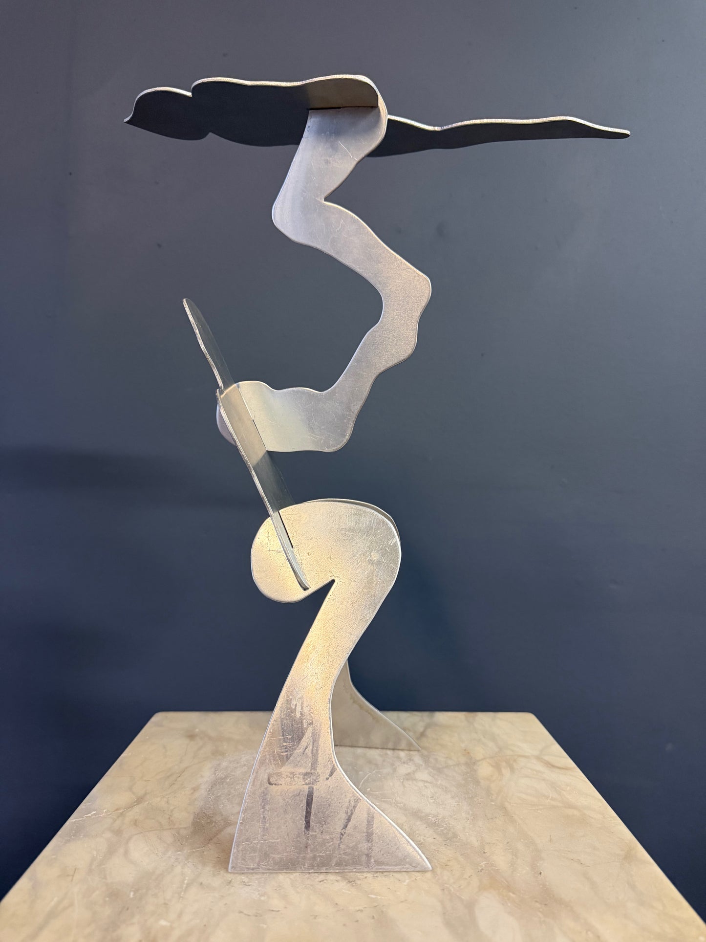 The Test” by William Dickey King – Aluminum Figural Sculpture Mid Century