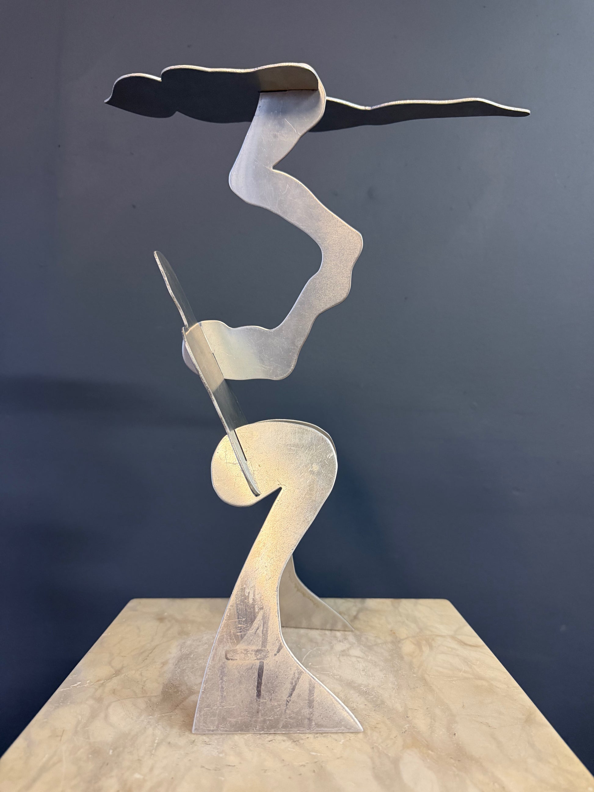 The Test” by William Dickey King – Aluminum Figural Sculpture Mid Century