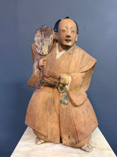 Load image into Gallery viewer, Early 19th Century Edo Period Japanese Polychrome Ceramic Samurai Figure with Gunbai Fan