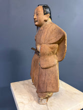 Load image into Gallery viewer, Early 19th Century Edo Period Japanese Polychrome Ceramic Samurai Figure with Gunbai Fan