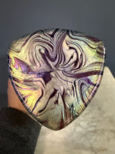 Load image into Gallery viewer, Loetz Art Nouveau Iridescent Glass Vase with Gilt Figural Rim Austria circa 1895