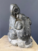 Load image into Gallery viewer, Inuit Hunter with Seal – Canadian Arctic Soapstone Sculpture