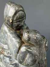 Load image into Gallery viewer, Inuit Hunter with Seal – Canadian Arctic Soapstone Sculpture