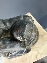 Load image into Gallery viewer, Inuit Hunter with Seal – Canadian Arctic Soapstone Sculpture