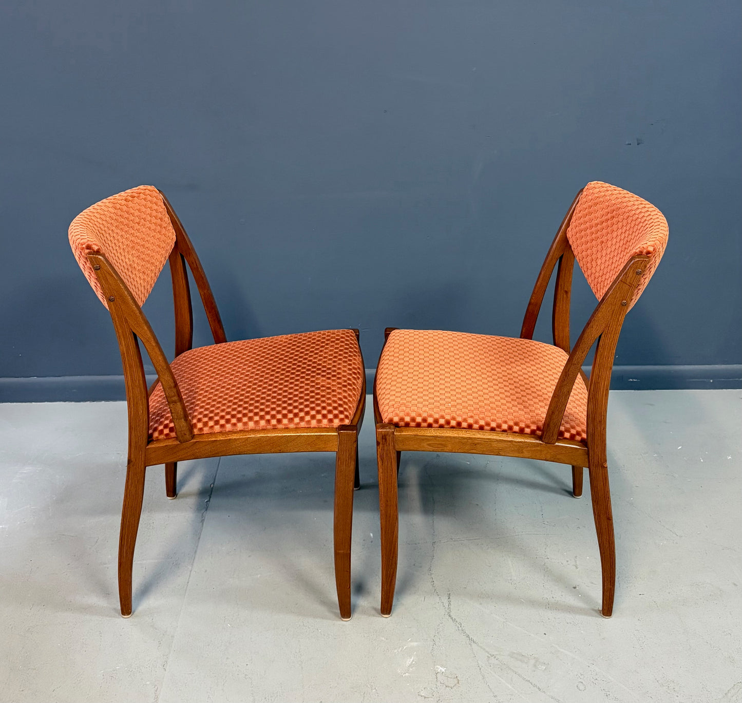 Barney Flagg for Drexel Midcentury Walnut Dining Chairs set of Six
