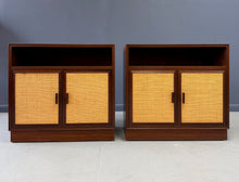 Load image into Gallery viewer, Pair Cane-Front Walnut Nightstands by Arne Vodder for Vamo Sønderborg